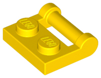 Plate Special 1 x 2 [Side Handle Closed Ends] in Yellow