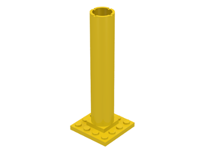 Boat, Mast Section Base 4 x 4 x 9 in Yellow