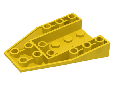 Brick Wedged, Sloped Inverted 6 x 4 with 2 Stud Connections in Yellow