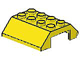 Slope 45° 4 x 4 Double with Hinge in Yellow