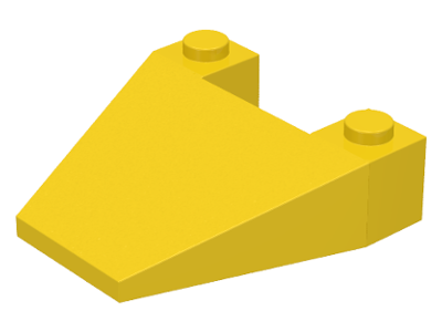 Brick Wedged, Sloped 4 x 4 Taper in Yellow