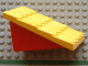 Duplo Roofpie﻿ce Slope 30 4 x 4 Shingle﻿d with a Red Base﻿﻿ in Yellow