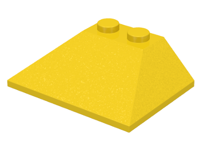 Brick Sloped 45° 3 x 4 Double / 33° in Yellow