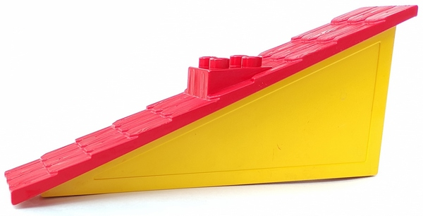 Duplo Roof-piece Slope 22.5° 1 x 11 x 4 Shingled with Chimney in Yellow