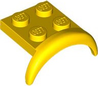 Wheel Arch, Mudguard 2 x 3 x 1 1/3 with 2 x 2 Plate in Yellow
