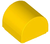 Brick Curved 1 x 1 x 2/3 Double Curved Top, No Studs in Yellow