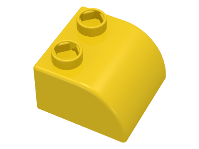 Quatro Brick 2 x 2 with Curve in Yellow