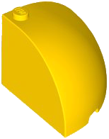 Brick Round Corner 4 x 4 x 3 Quarter Dome Top in Yellow