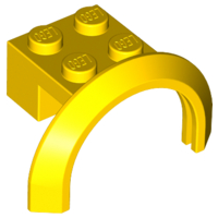 Wheel Arch, Mudguard 4 x 2 1/2 x 2 with 2 x 2 Plate in Yellow
