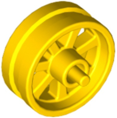Wheel Centre 15 x 6 City Motorcycle with Stub Axles in Yellow