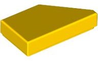 Tile 1 x 2 with Stud Notch Left in Yellow
