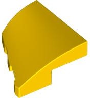 Brick Wedged, Curved 2 x 2 with Stud Notch Right in Yellow