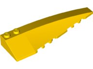 Brick Wedged, Curved 10 x 3 Right in Yellow