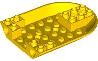Aircraft Fuselage Curved Forward 6 x 8 Bottom with 2 Pin Holes in Yellow