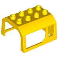 Duplo Train Locomotive Cabin Roof 2 x 4 Studs in Yellow