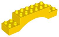 Duplo Brick 2 x 10 x 2 Arch in Yellow