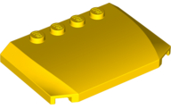 Brick Wedged, Curved Triple 4 x 6 x 2/3 with 4 Studs in Yellow