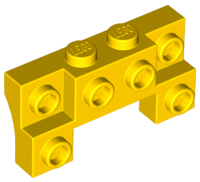 Brick Special 2 x 4 - 1 x 4 with 2 Recessed Studs and Thick Side Arches in Yellow