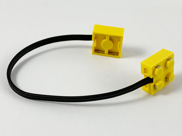 Wire with Brick 2 x 2 x 2/3 Pair, 20L in Yellow