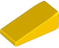 Brick Sloped 18° 2 x 1 x 2/3 in Yellow