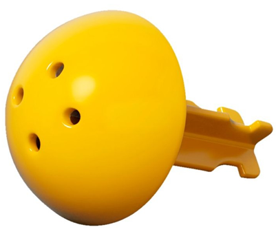 Duplo Cannon Ball 1/2 with Axle Connector and 4 Holes in Top in Yellow