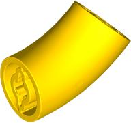 Brick Round 2 x 2 D. Tube with 45° Elbow and Axle Holes (Crossholes) at Each End [LONG] in Yellow