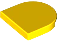 Tile Round 2 x 2 Half Circle in Yellow