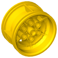 Wheel 43.2 x 26 Technic Racing Small with 6 Pinholes in Yellow