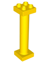 Duplo Support Column 2 x 2 x 6 Round with Open Latticed Back in Yellow