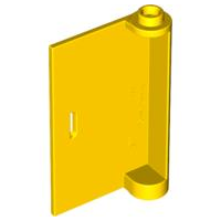 Door 1 x 3 x 4 Left - Open Between Top and Bottom Hinge in Yellow