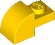 Brick Curved 1 x 2 x 1 with Curved Top in Yellow