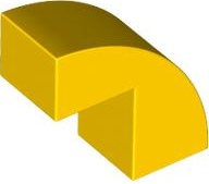 Brick Curved 1 x 2 x 1 2/3 with 1 Cutout in Yellow