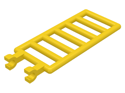 Bar 7 x 3 with Double Clips (Ladder) [Straight Clips] in Yellow