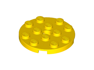 Plate Round 4 x 4 with Pin Hole in Yellow