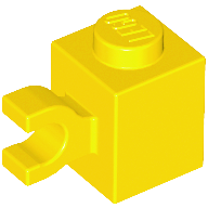 Brick Special 1 x 1 with Clip Horizontal in Yellow