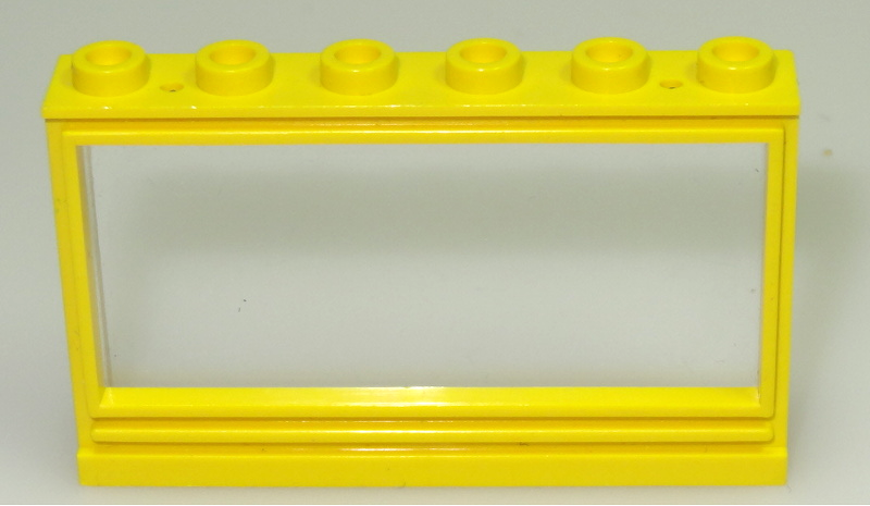 Window 1 x 6 x 3 Panorama with Glass and Hollow Studs in Yellow