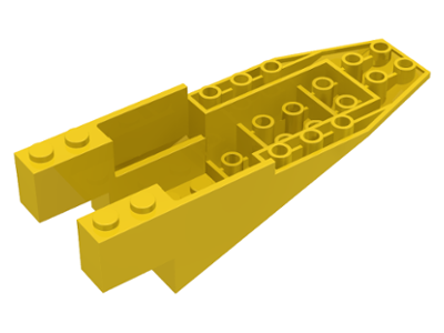 Brick Wedged, Sloped Inverted 11 x 4 x 2 2/3 Cockpit in Yellow