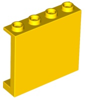 Panel 1 x 4 x 3 [Side Supports / Hollow Studs] in Yellow
