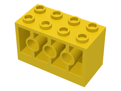 Brick 2 x 4 x 2 with Holes on Sides in Yellow