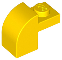 Brick Curved 1 x 2 x 1 1/3 with Curved Top in Yellow