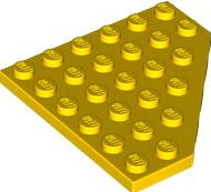 Wedge Plate 6 x 6 Cut Corner in Yellow