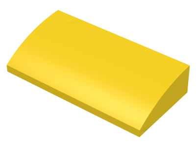 Brick Curved 2 x 4 x 2/3 No Studs [No Bottom Tubes] in Yellow