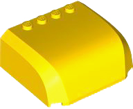 Windscreen 5 x 6 x 2 Triple Curved Top Canopy with 4 Studs in Yellow