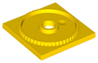 Turntable 4 x 4 Square Base, Locking in Yellow