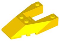 Brick Wedged, Sloped 6 x 4 Cutout, Stud Notches in Yellow