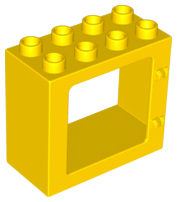 Duplo Door / Window Frame Flat Front Surface, Completely Open Back in Yellow