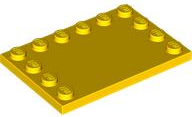 Plate Special 4 x 6, Studs on 3 Edges in Yellow