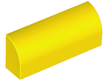 Brick Curved 1 x 4 x 1 1/3 No Studs, Lowered Inside Support in Yellow