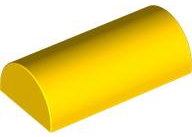 Brick Curved 2 x 4 Double, No Studs, without Groove in Yellow