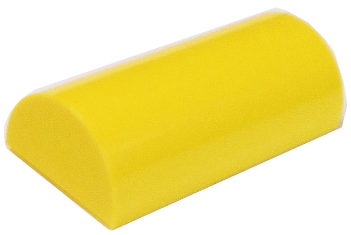 Brick Curved 2 x 4 Double, No Studs, with Groove in Yellow